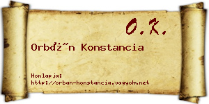 Orbán Konstancia névjegykártya